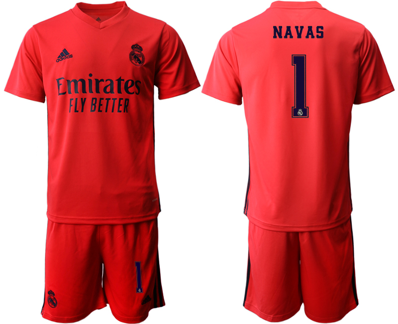 Men 2020-2021 club Real Madrid away #1 red Soccer Jerseys